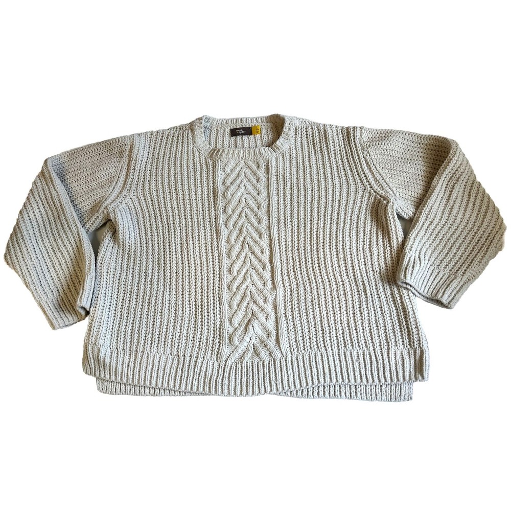 Rumi & Ryder Stitch Fix Cableknit Sweater Sz Y L (12-14) Cream Oversized